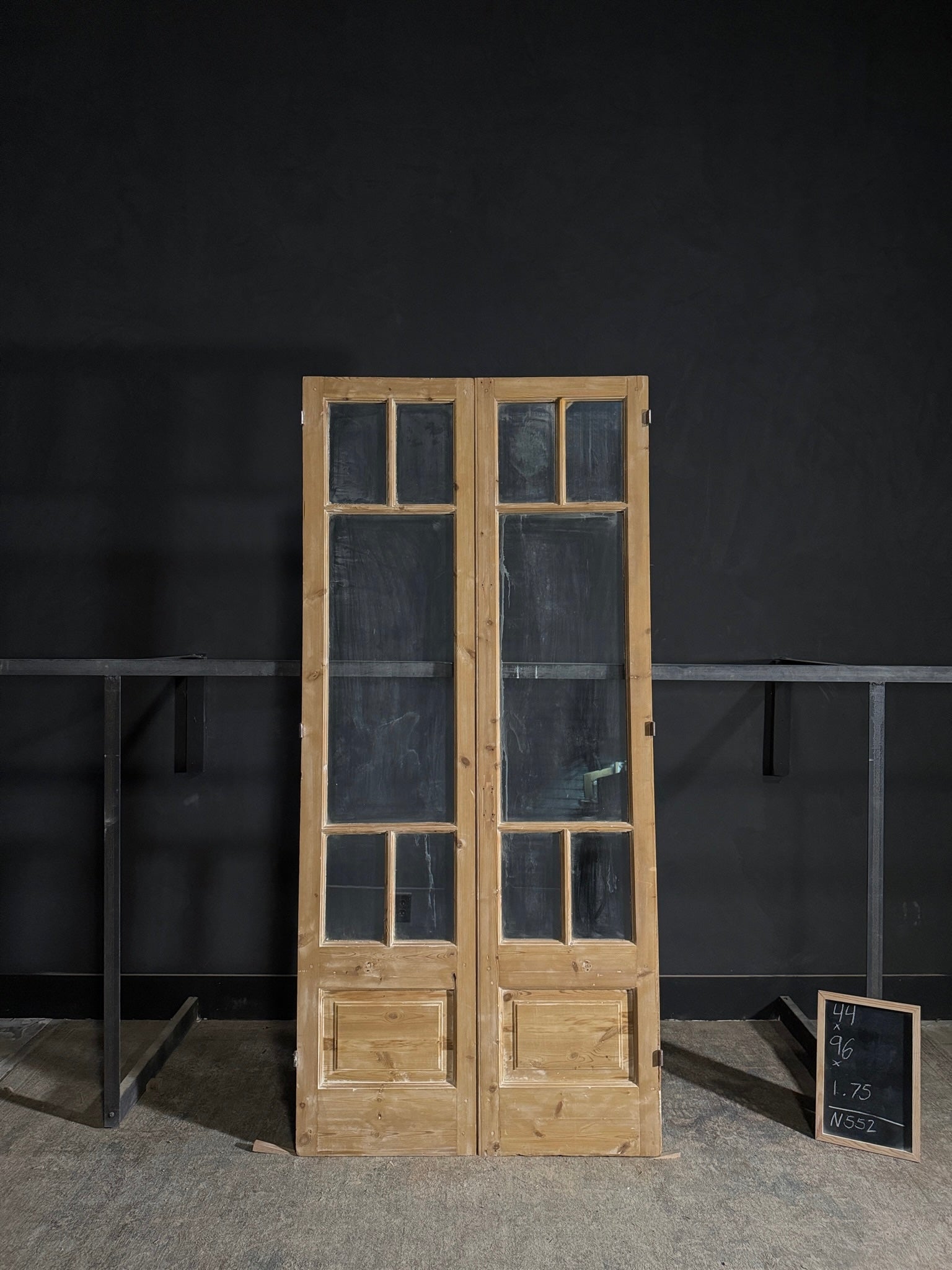 Antique Glass 5 Lite French Doors - 44x96 - N552