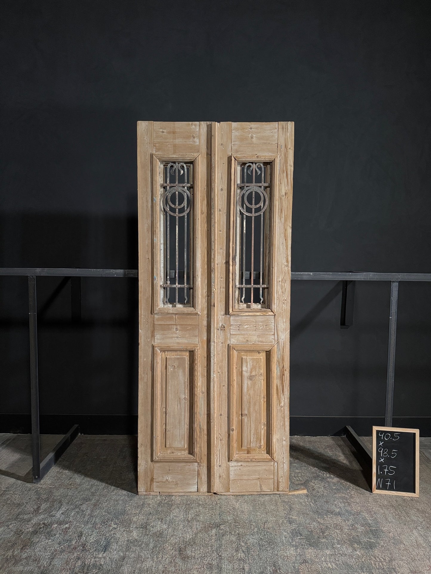 Antique Iron French Doors - 40.5x98.5 - N71