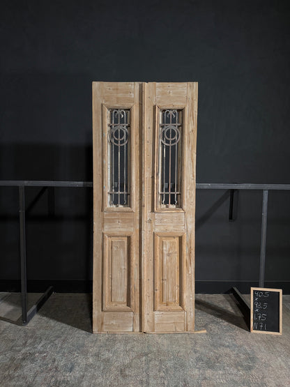 Antique Iron French Doors - 40.5x98.5 - N71