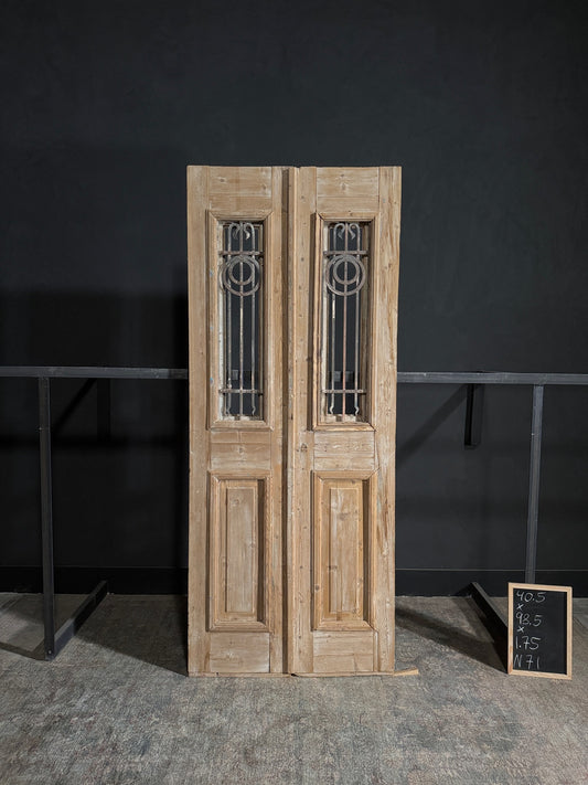 Antique Iron French Doors - 40.5x98.5 - N71