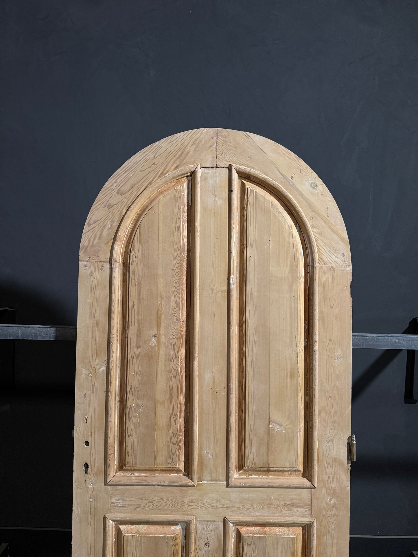 Antique 4 Panel Arched Solid Single Door - 40.25x90 - N267
