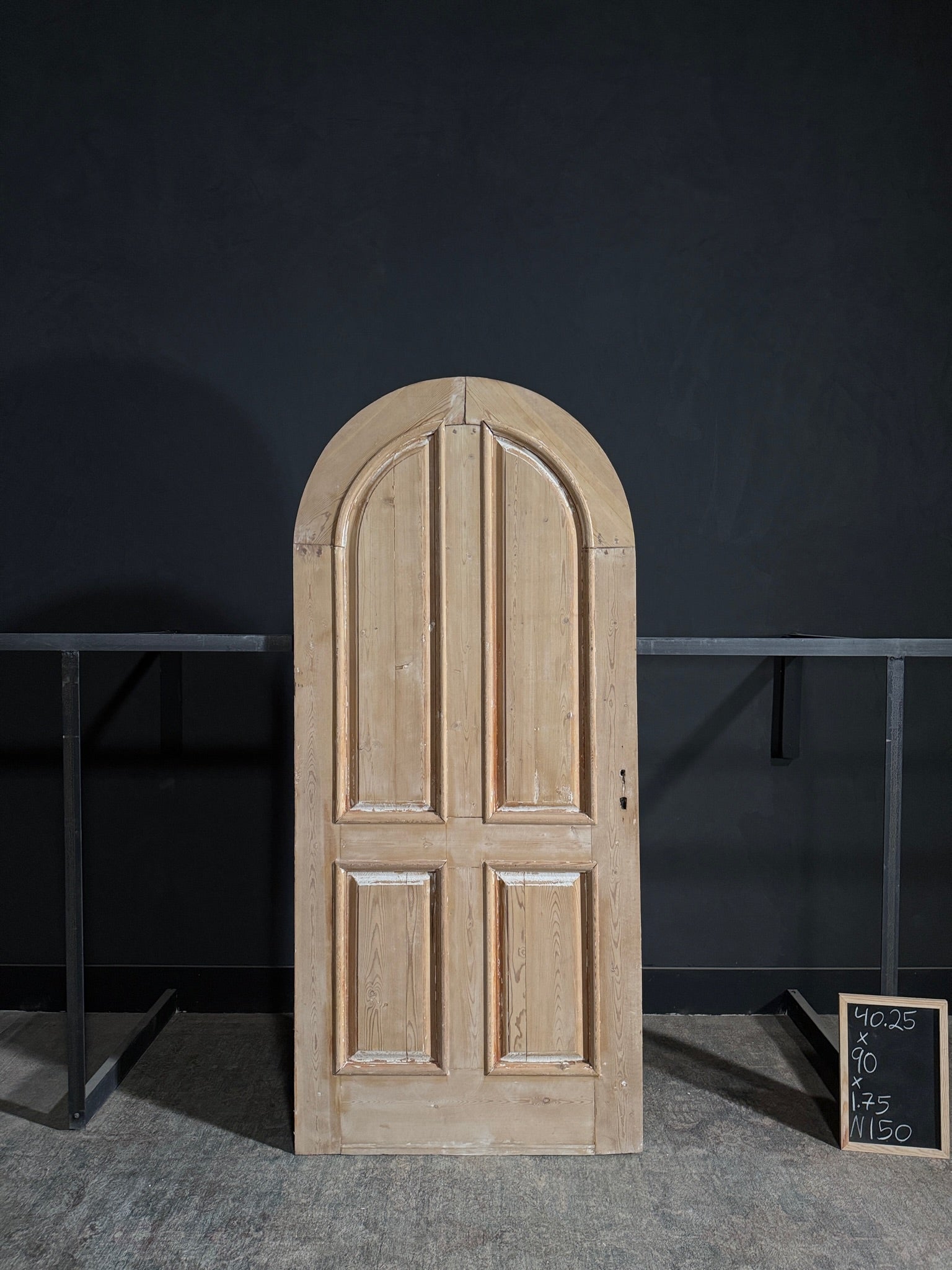 Antique 4 Panel Arched Solid Single Door - 40.25x90 - W150