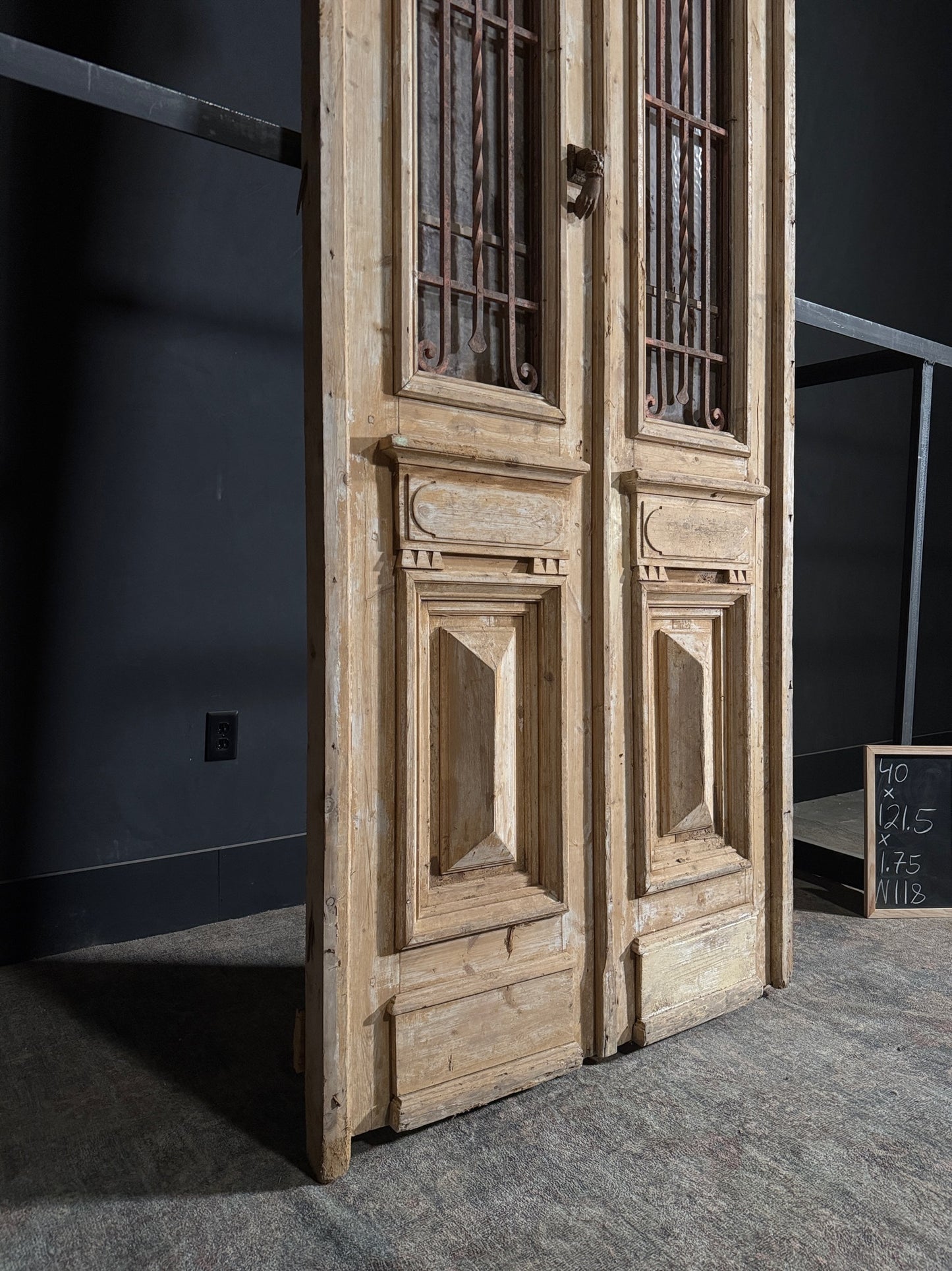 Antique Iron French Doors - 40x121.5 - N118