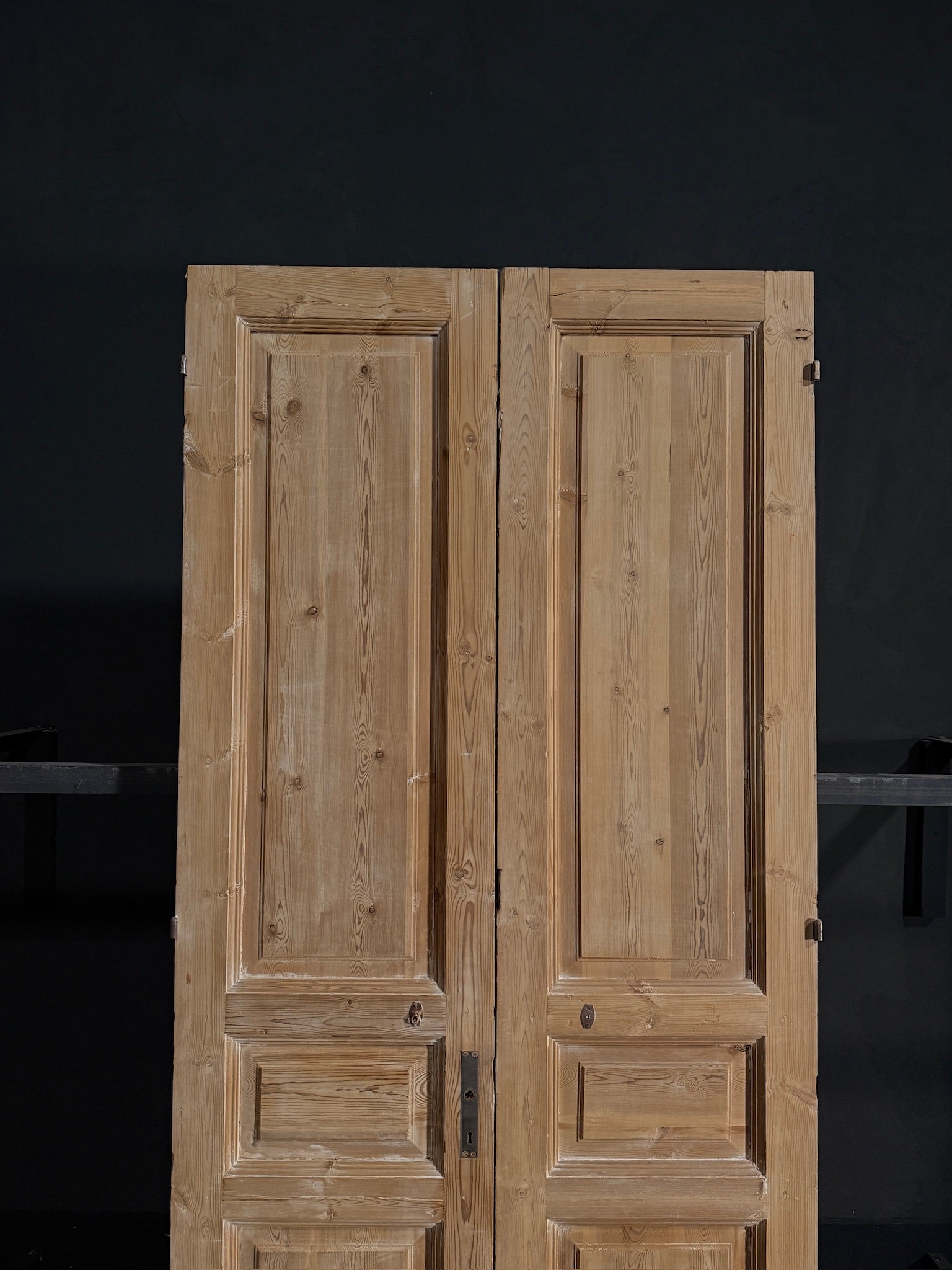 Antique Iron 3 Panel Double Doors - 44x99 - N20