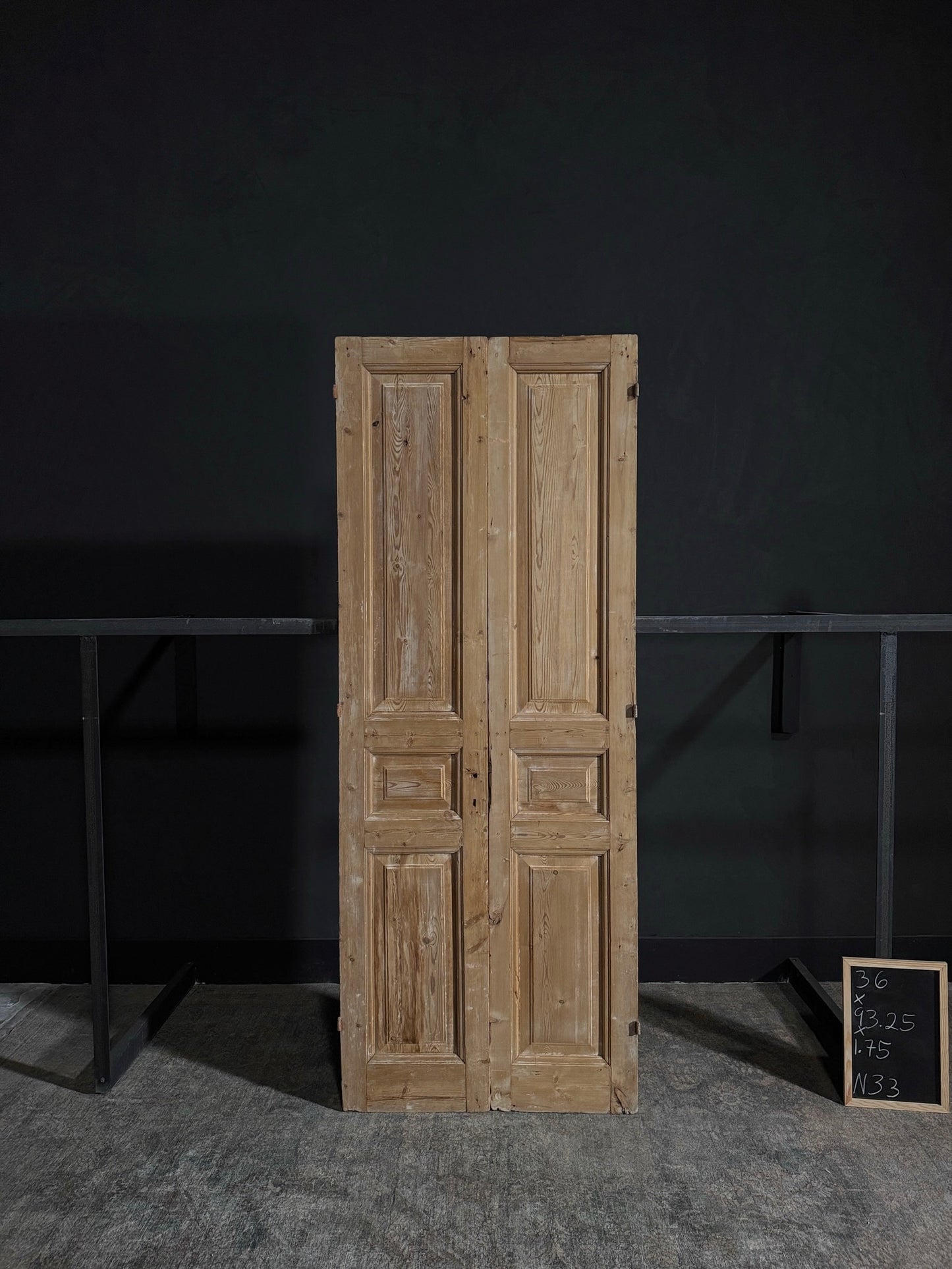 Antique 3 Panel Double Doors - 36x93.25 - N33