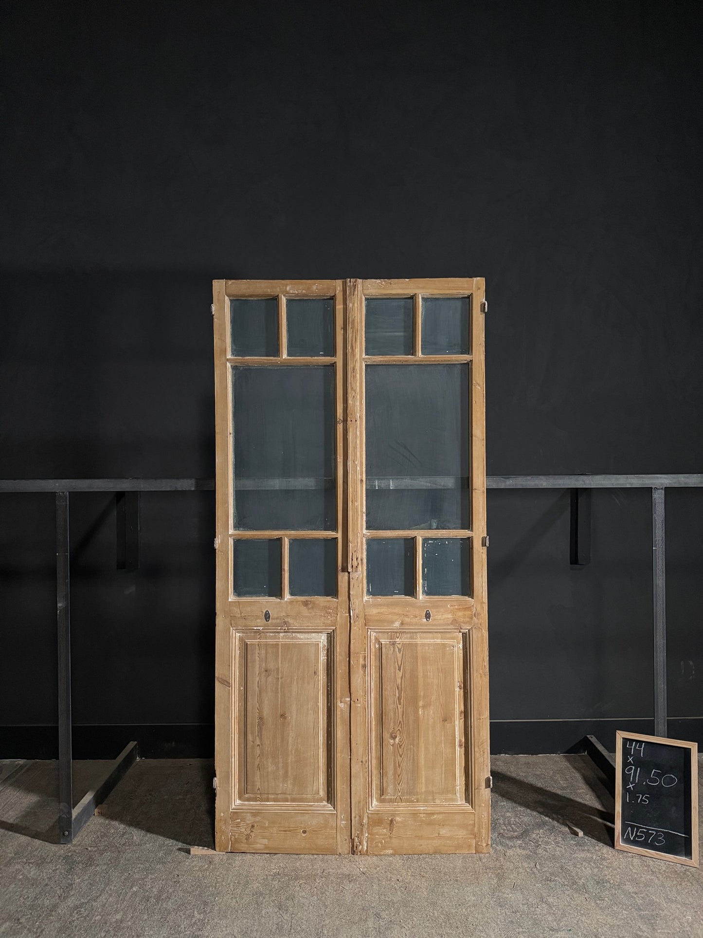 Antique Glass 2 Lite French Doors - 44x91.5 - N573