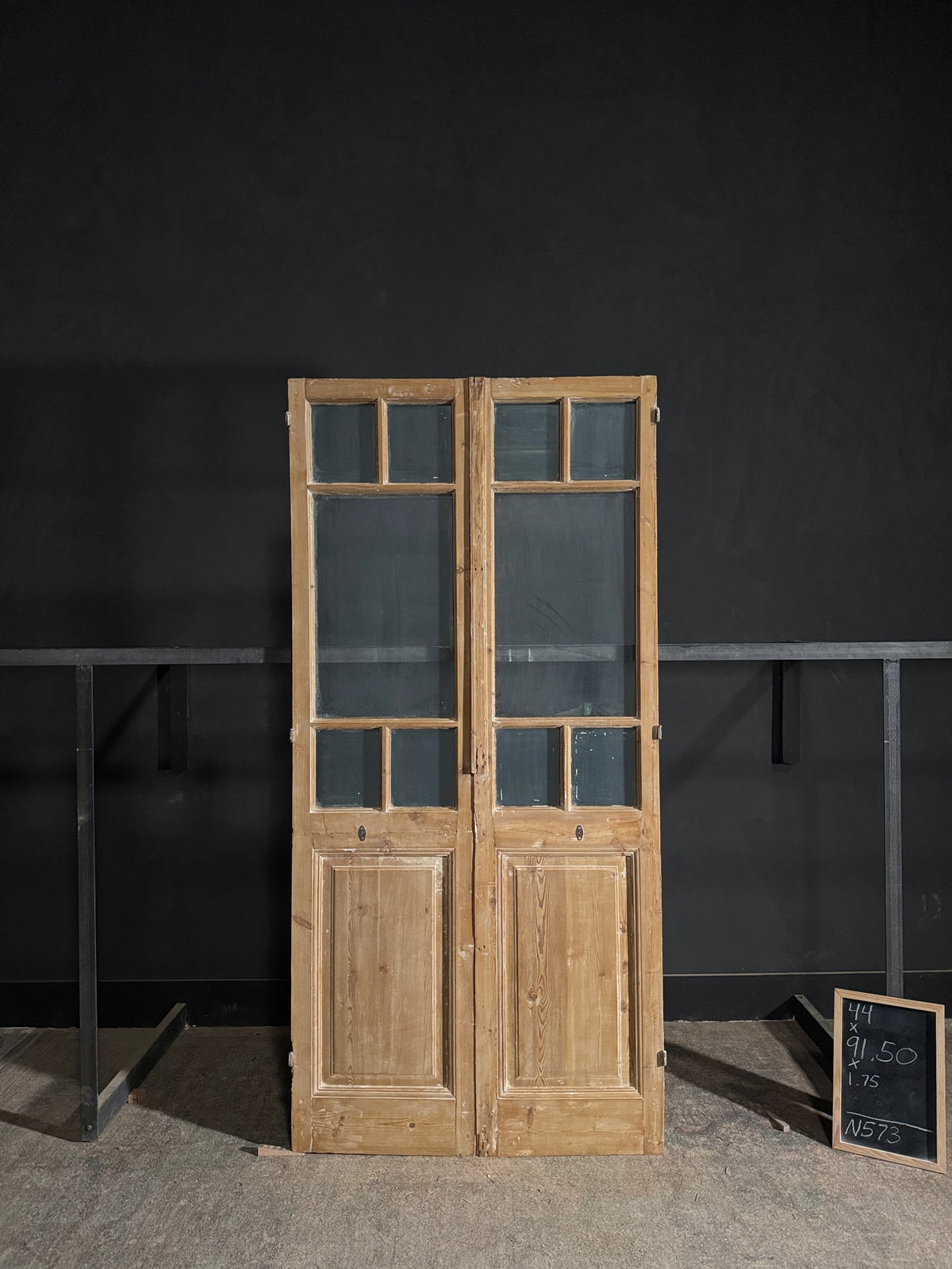 Antique Glass 2 Lite French Doors - 44x91.5 - N573