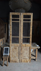 Antique Glass 4 Lite French Doors - 42.5x94.5 - L553