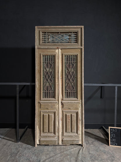 Antique Iron French Doors - 43.5x113 - N124