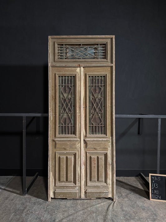 Antique Iron French Doors - 43.5x113 - N124