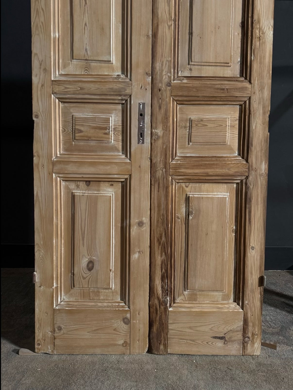 Antique 3 Panel Solid Double Doors - 37x80.5 - N636