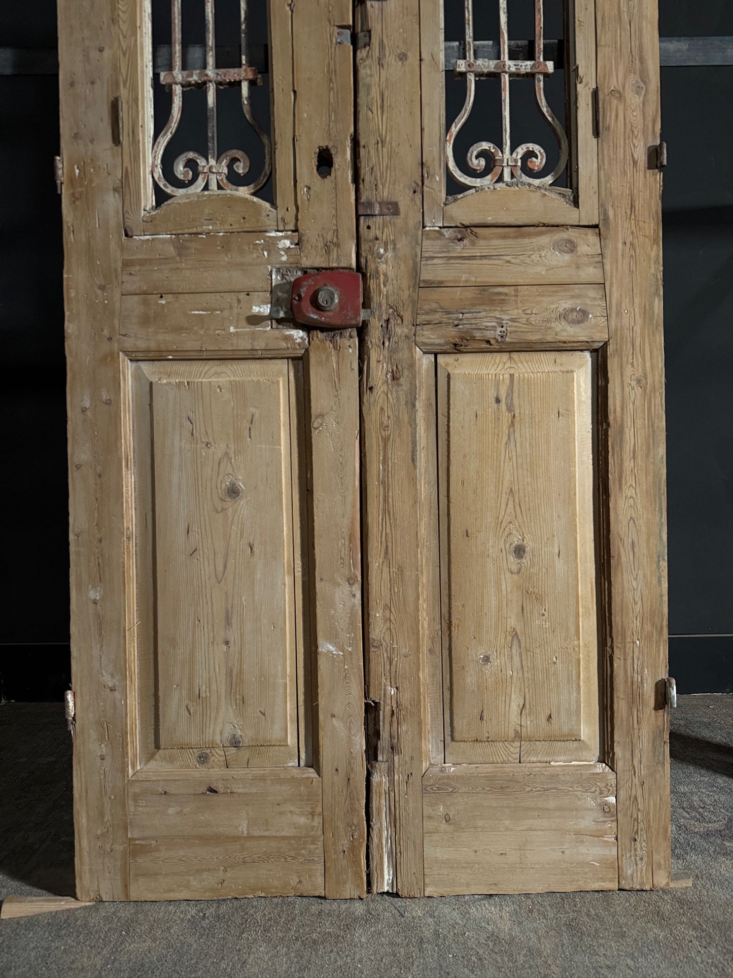 Antique Carved Iron French Doors - 41x99 - N598
