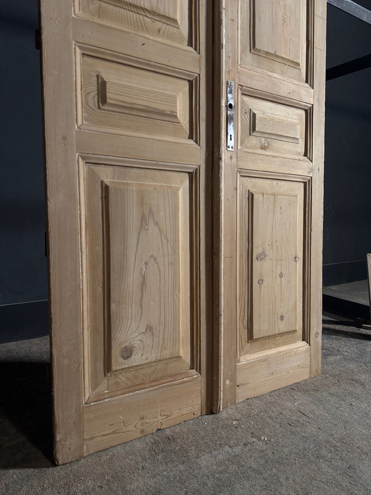Antique 3 Panel Solid Double Doors - 40x82.75 - N642