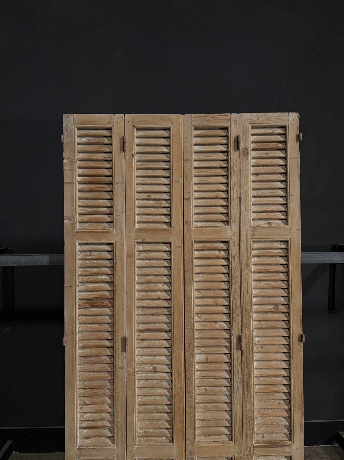 Antique Louvered 3 Panel Bi-Fold Doors - 43.75x86 - N296