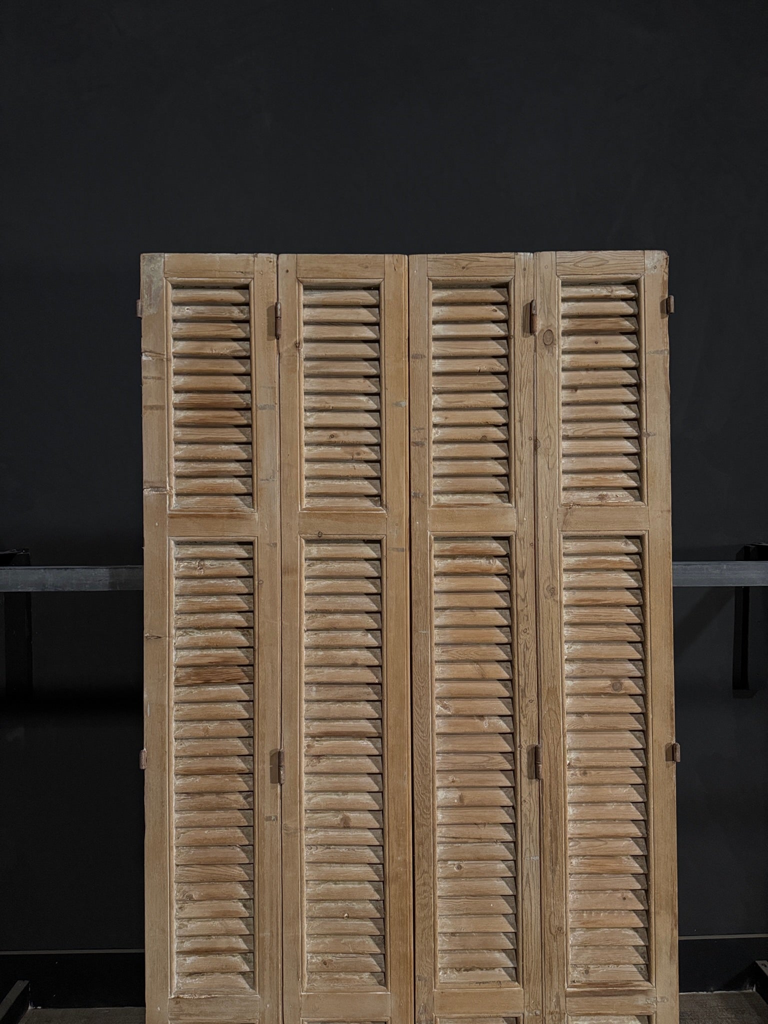 Antique Louvered 3 Panel Bi-Fold Doors - 43.75x86 - N296