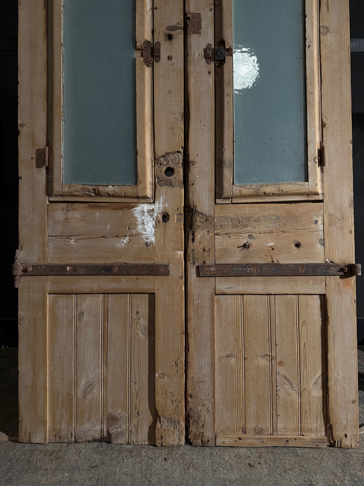 Antique Carved 1 Lite French Doors - 47.75x89 - N586