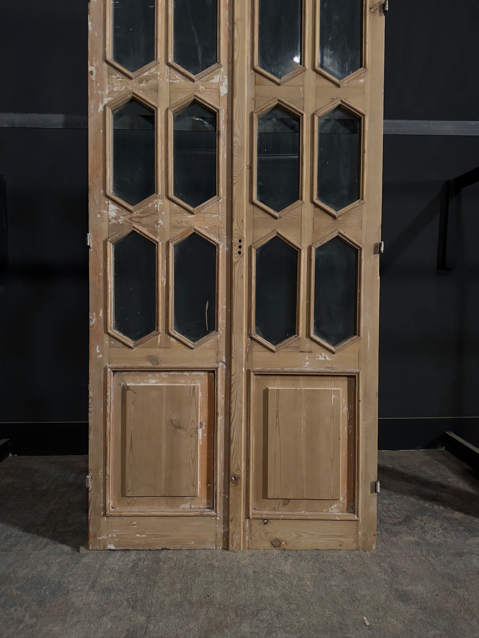 Antique Glass 6 Lite French Doors - 39.5x82.75 - N310