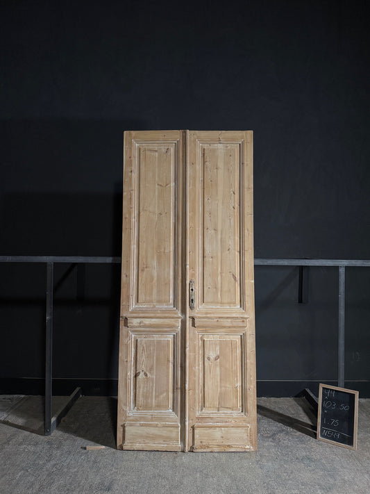 Antique 2 Panel Solid Double Doors - 44x103.5 - N549