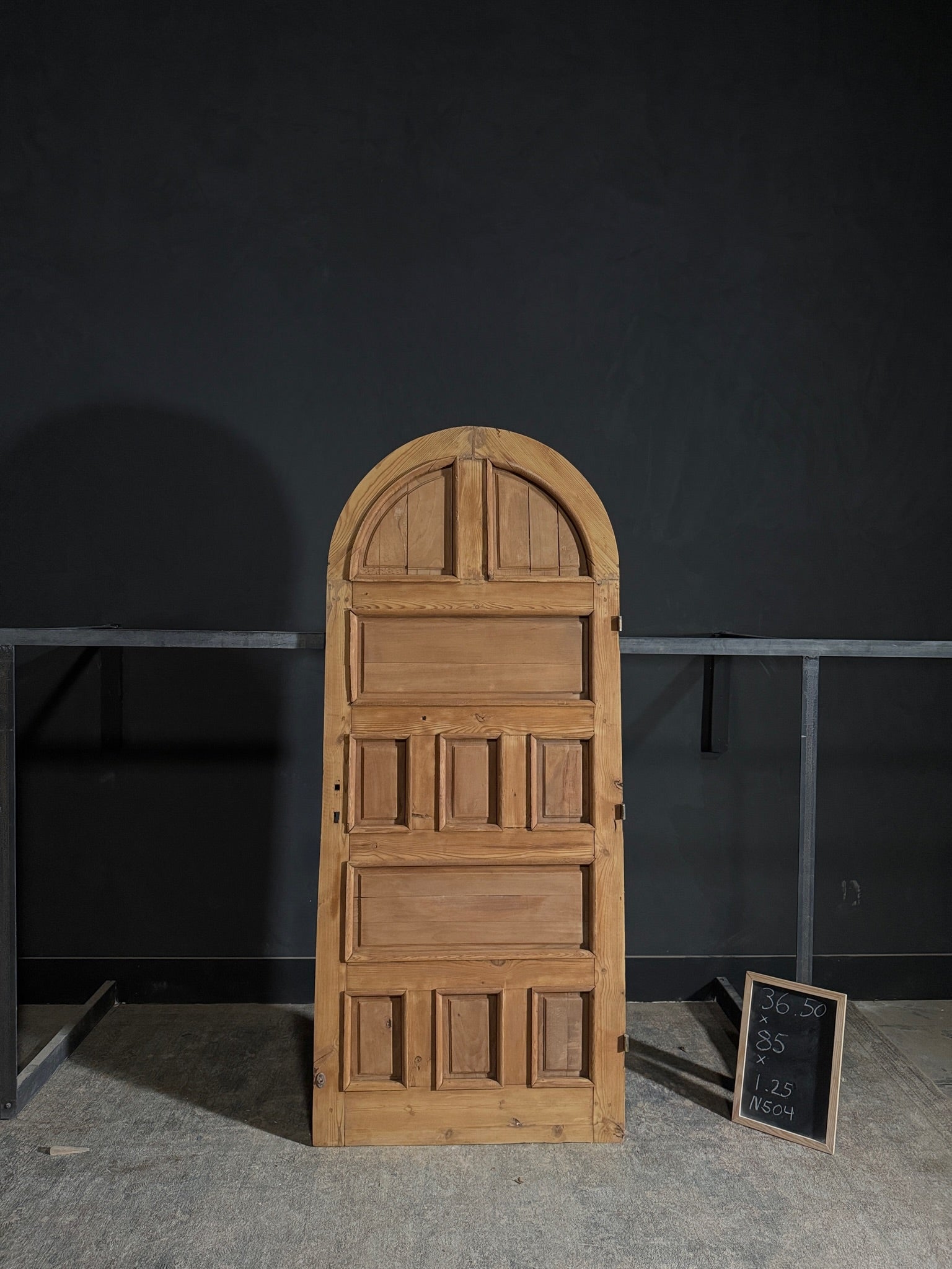 Antique 10 Panel Arched Solid Single Door - 36.5x85 - N504