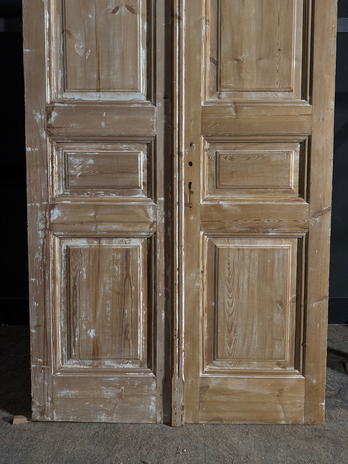Antique 3 Panel Solid Double Doors - 44x98 - N648