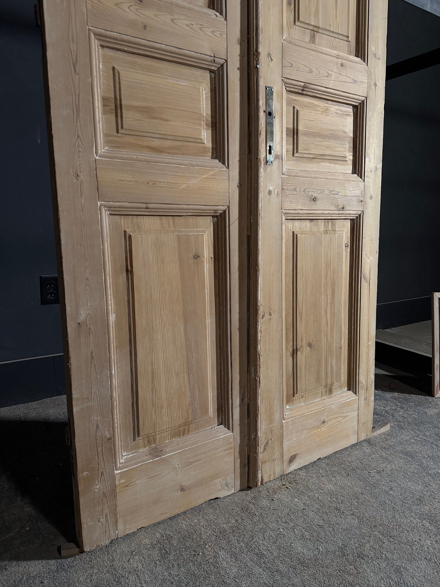 Antique 3 Panel Solid Double Doors - 39.25x88.5 - N426