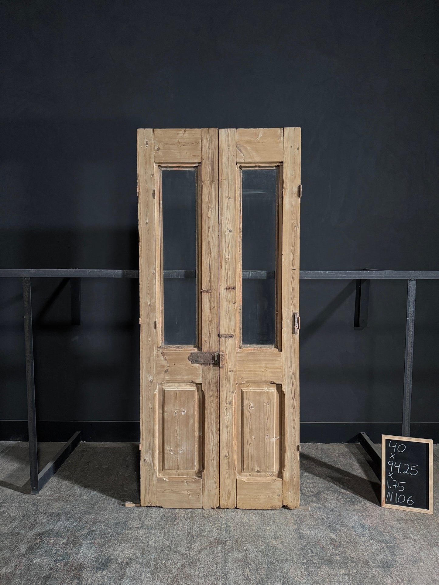 Antique Glass 1 Lite French Doors - 40x94.25 - N106