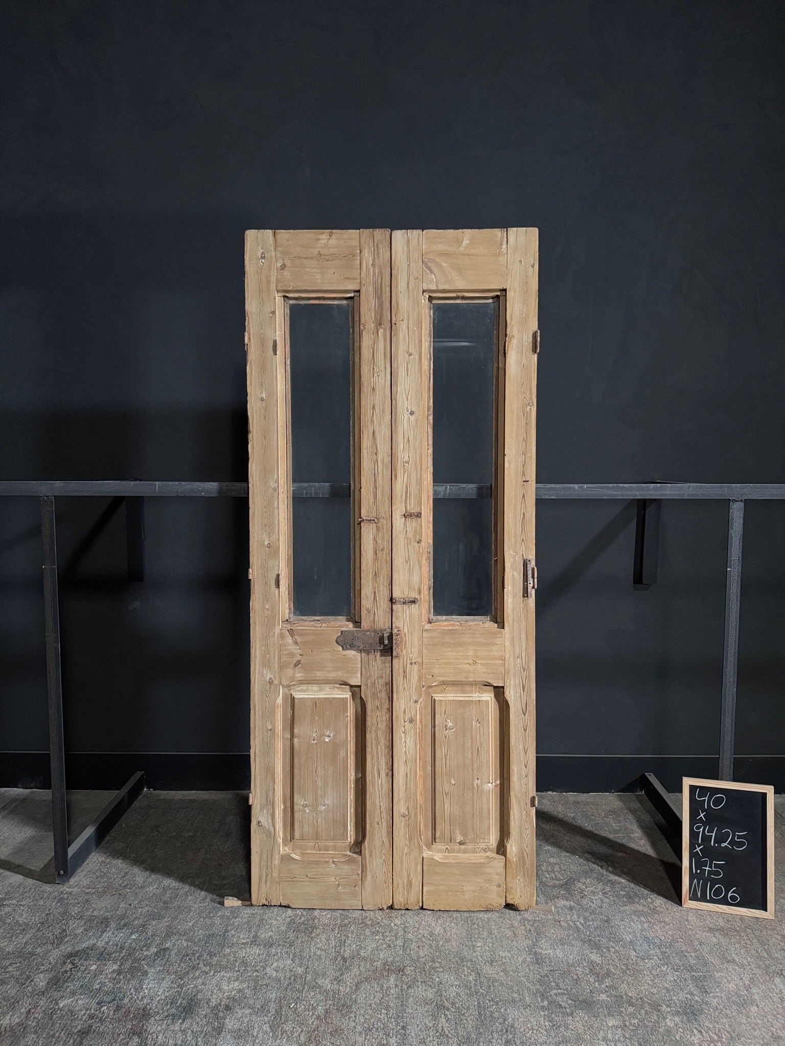 Antique Glass 1 Lite French Doors - 40x94.25 - N106