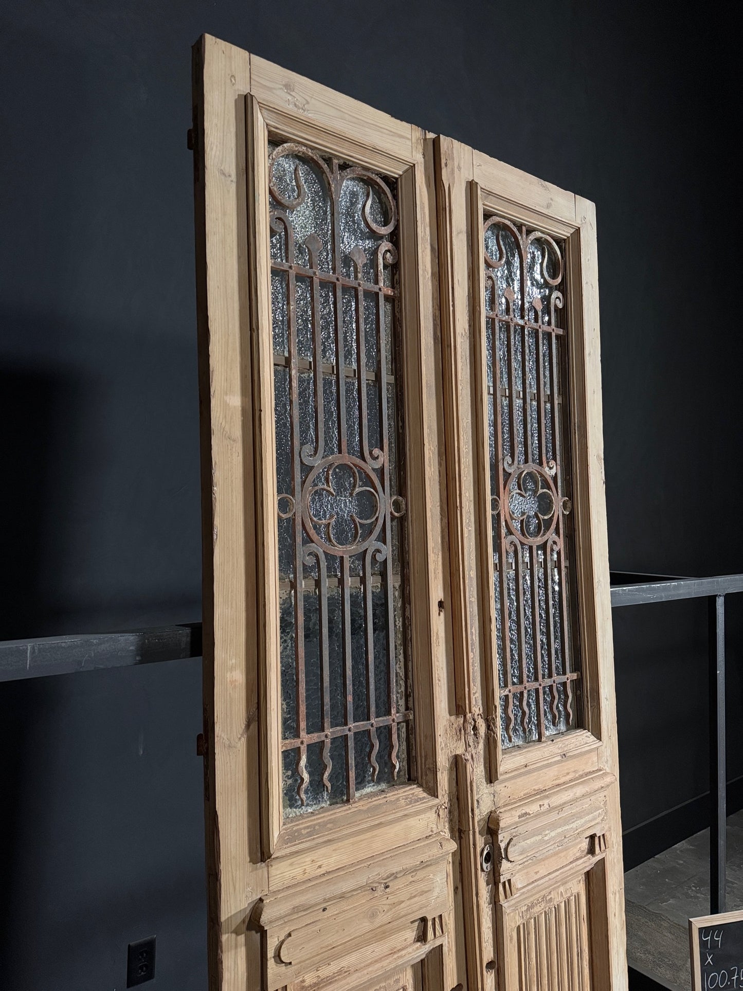 Antique Iron French Doors - 44x100.75 - N105