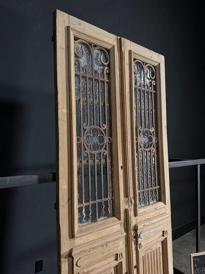 Antique Iron French Doors - 44x100.75 - N105