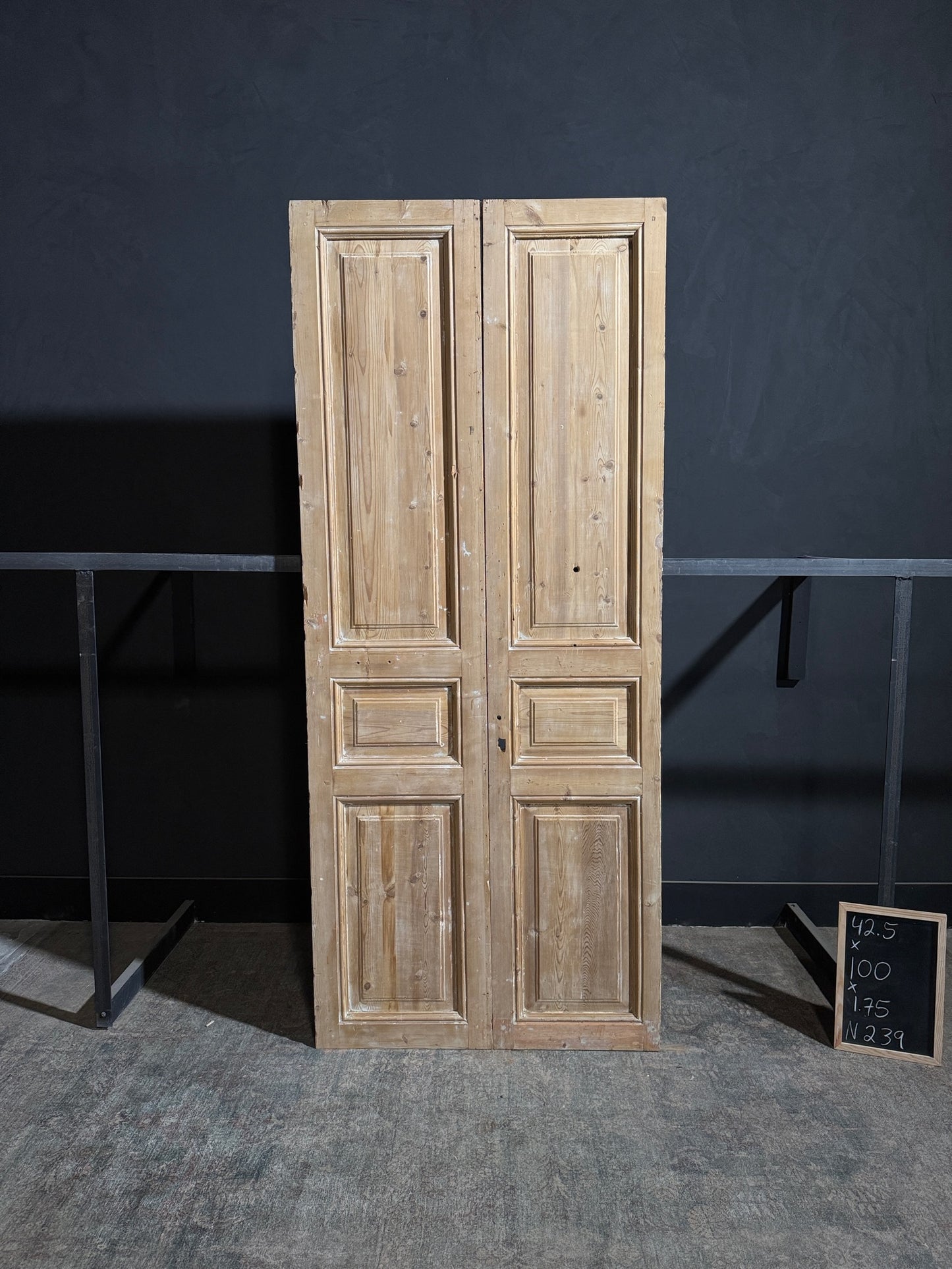 Antique 3 Panel Solid Double Doors - 42.5x100 - N239
