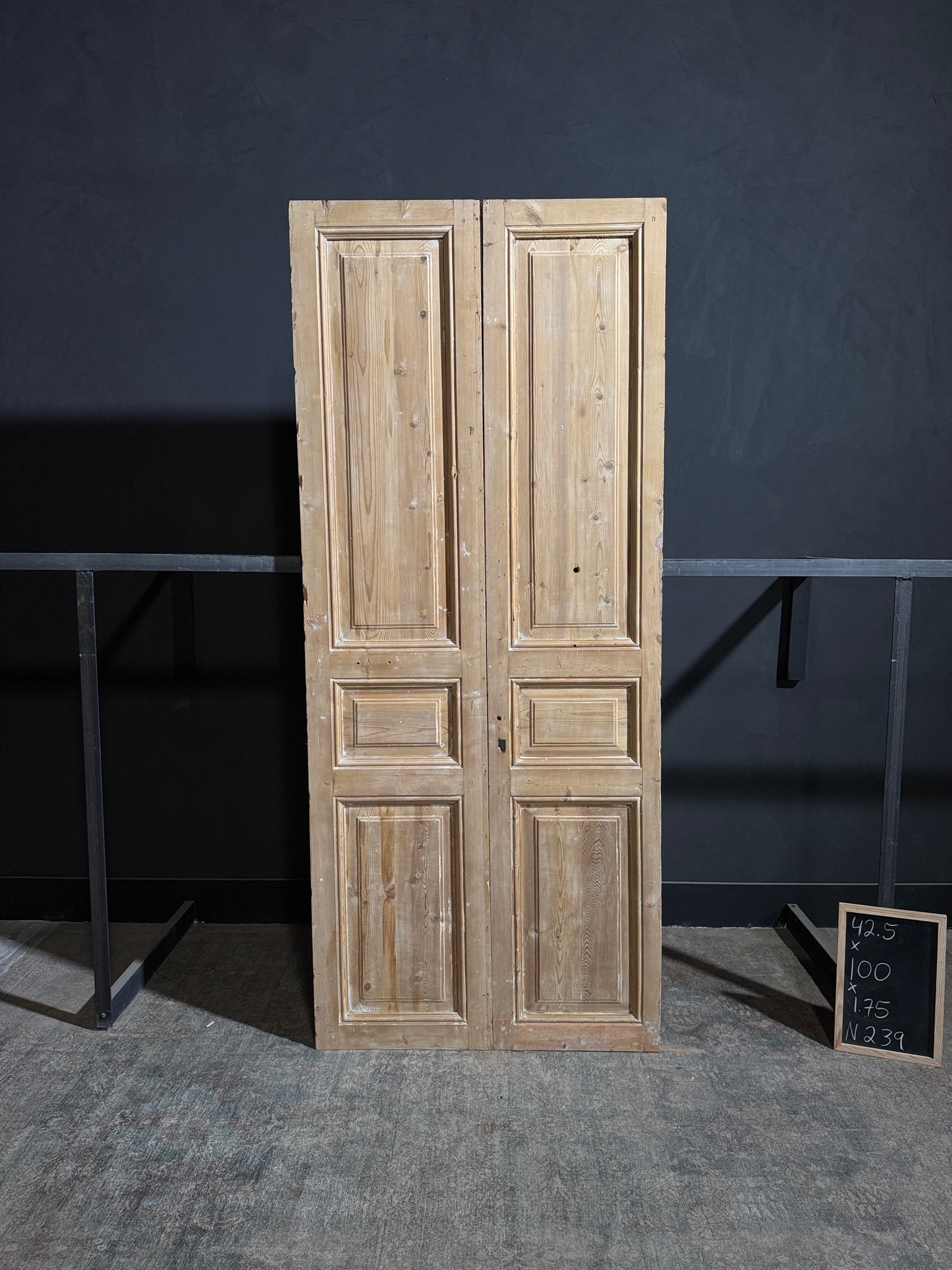Antique 3 Panel Solid Double Doors - 42.5x100 - N239