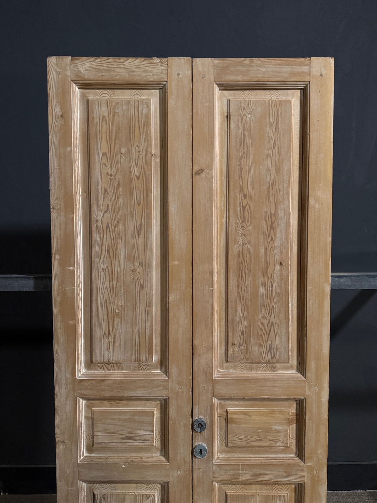 Antique 3 Panel Solid Double Doors - 36.75x88 - N682