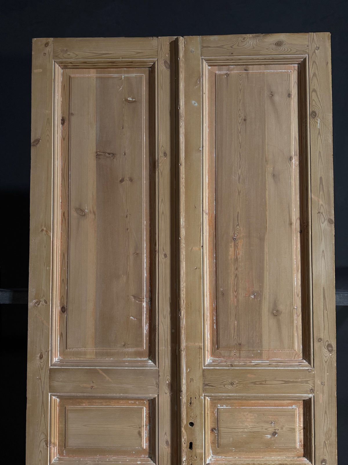 Antique 3 Panel Solid Double Doors - 43.5x97.25 - N629