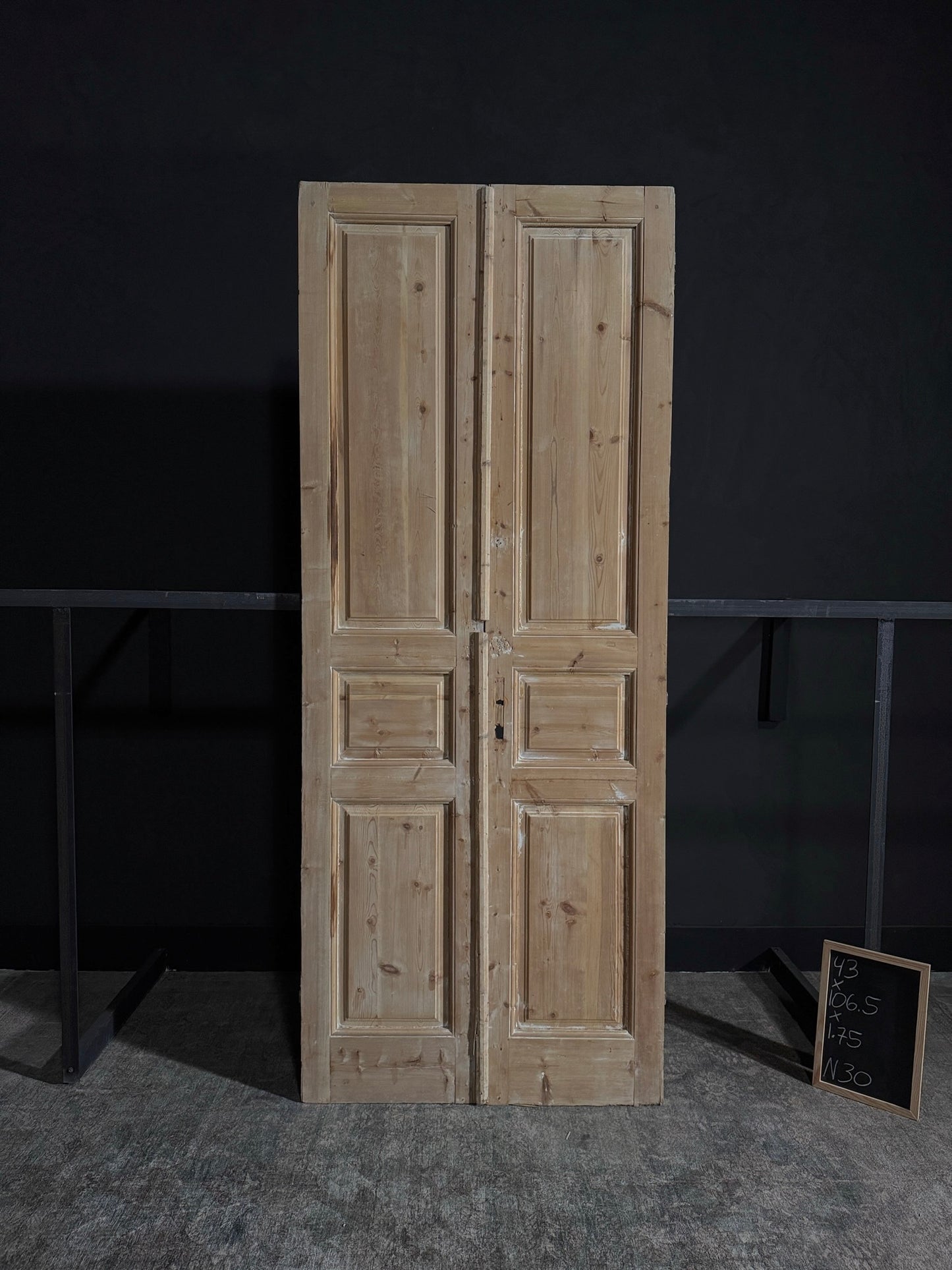 Antique 3 Panel Double Doors - 43x106.5 - N30