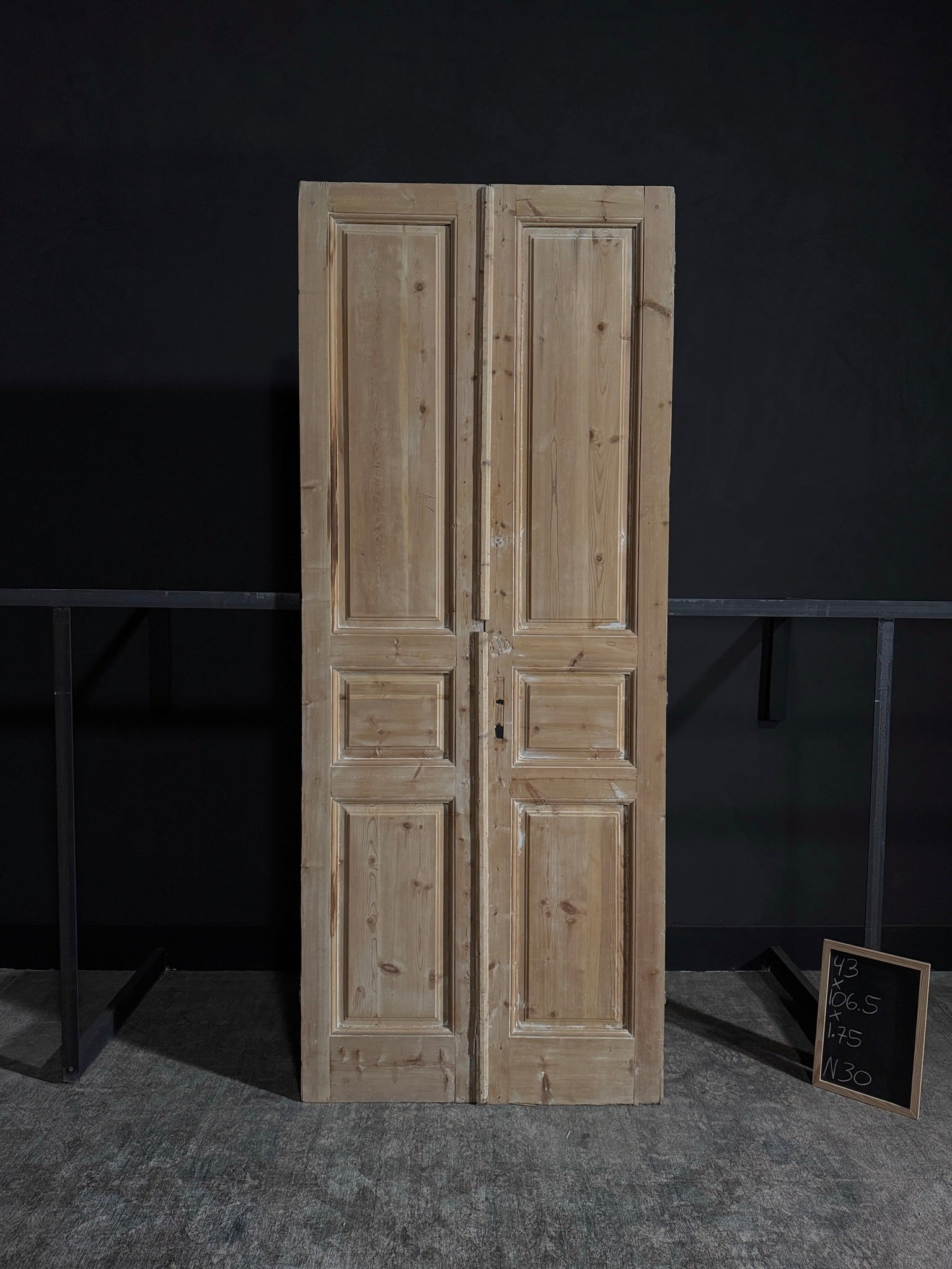 Antique 3 Panel Double Doors - 43x106.5 - N30