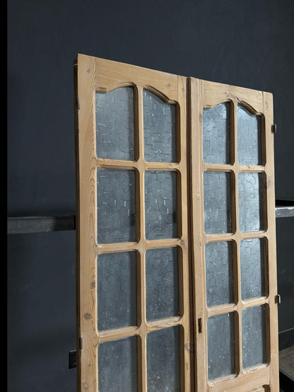Antique Obscured Glass 8 Lite French Doors - 37x82.25 - N637