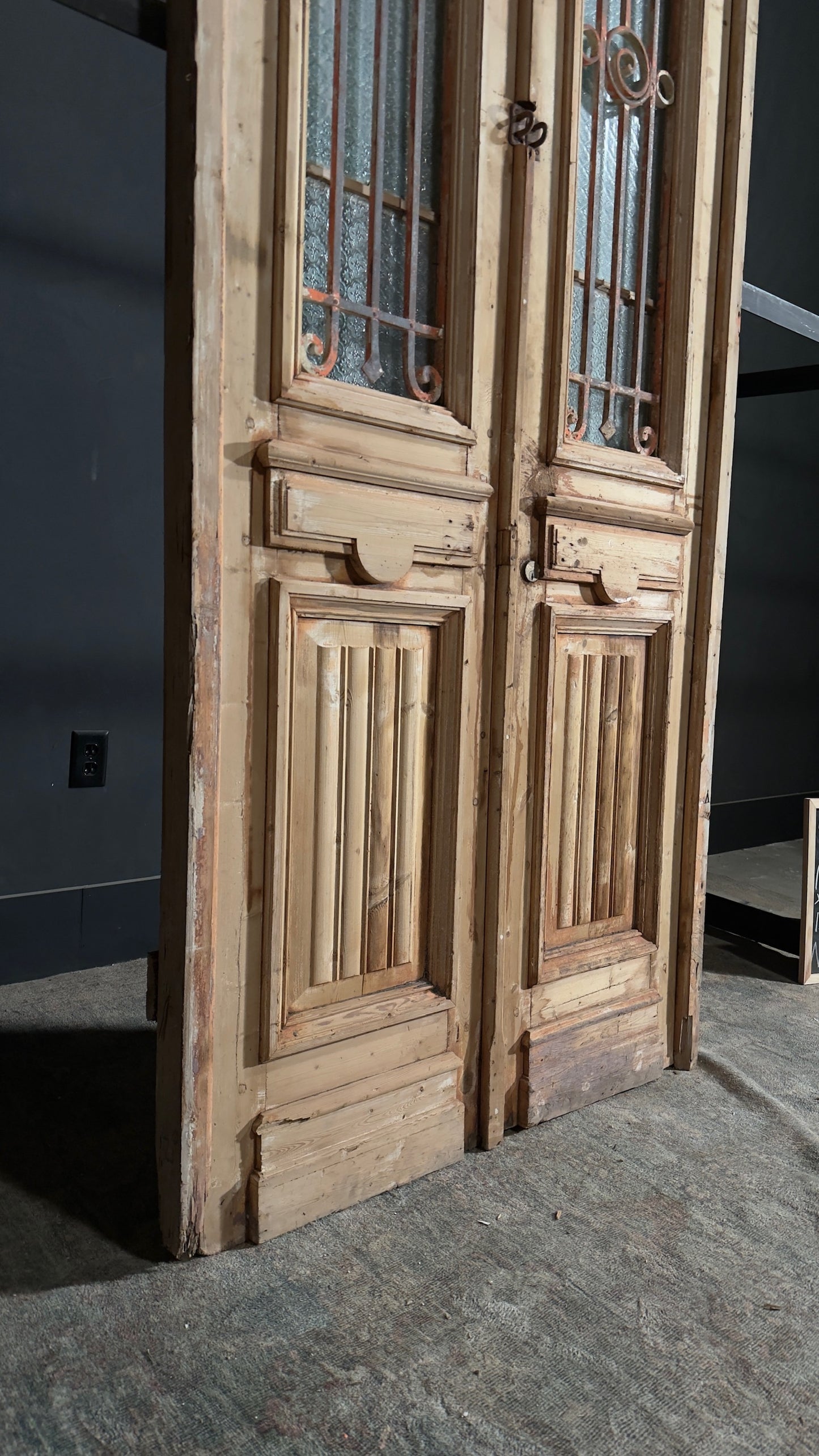Antique Iron French Doors - 40.5x122 - N135