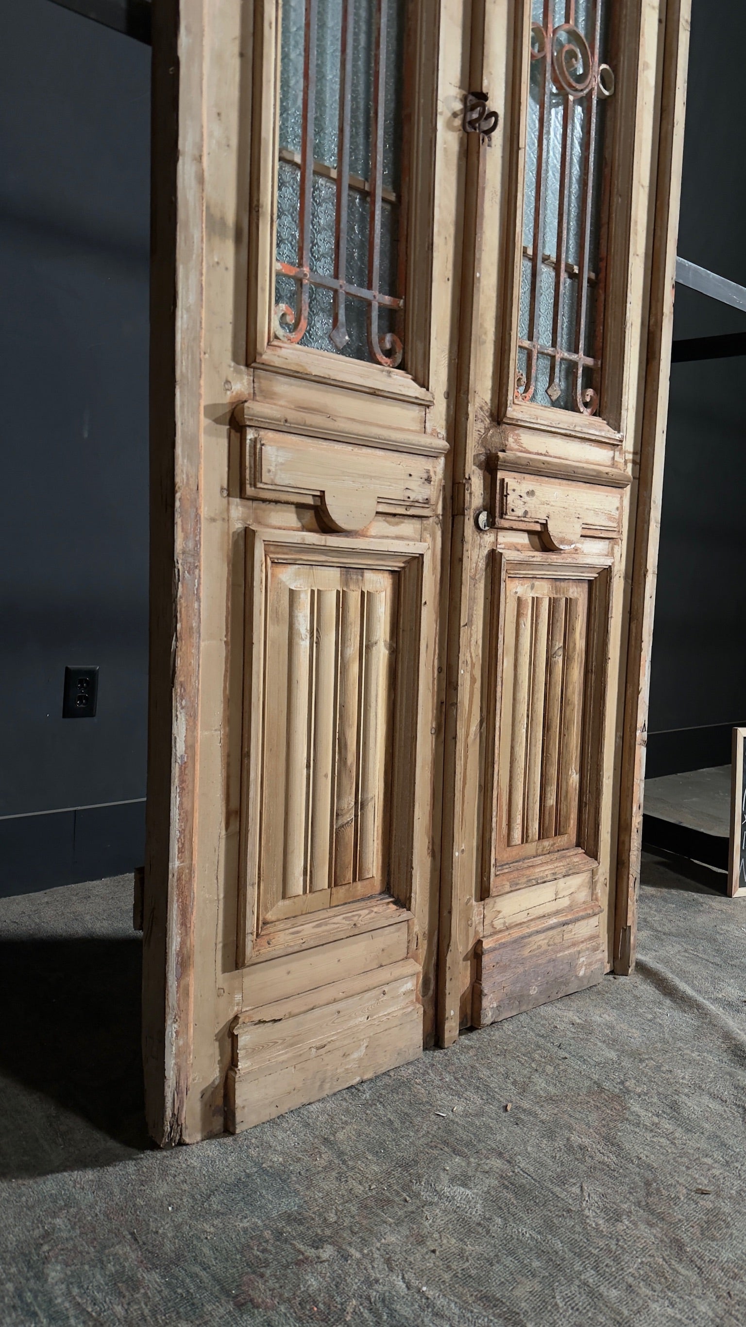 Antique Iron French Doors - 40.5x122 - N135