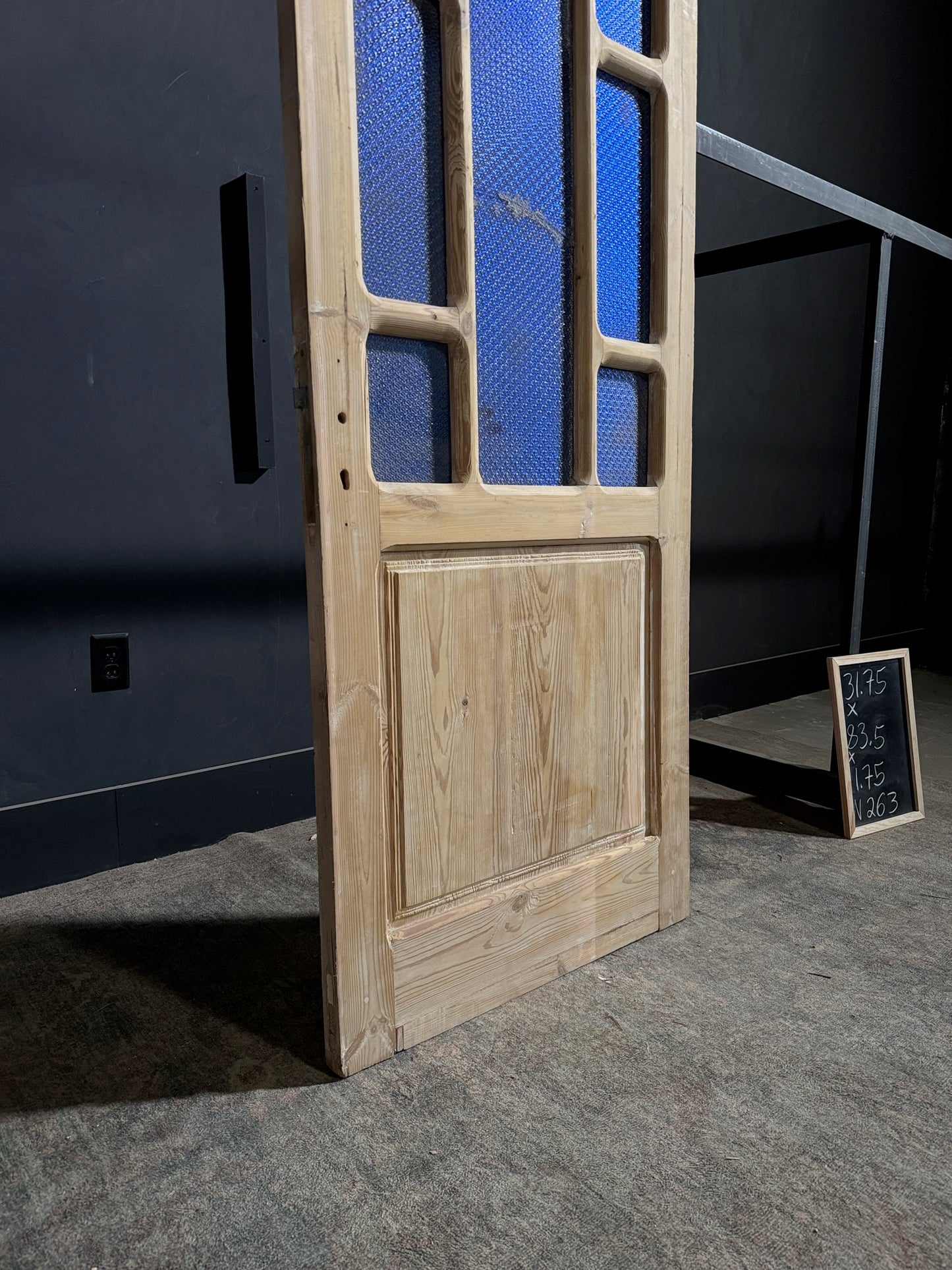 Antique Obscured Glass 7 Lite Arched Single Door - 31.75x83.5 - N263