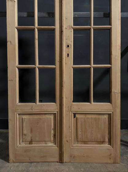 Antique Raised Panel Glass French Doors - 44x85.5 - N775