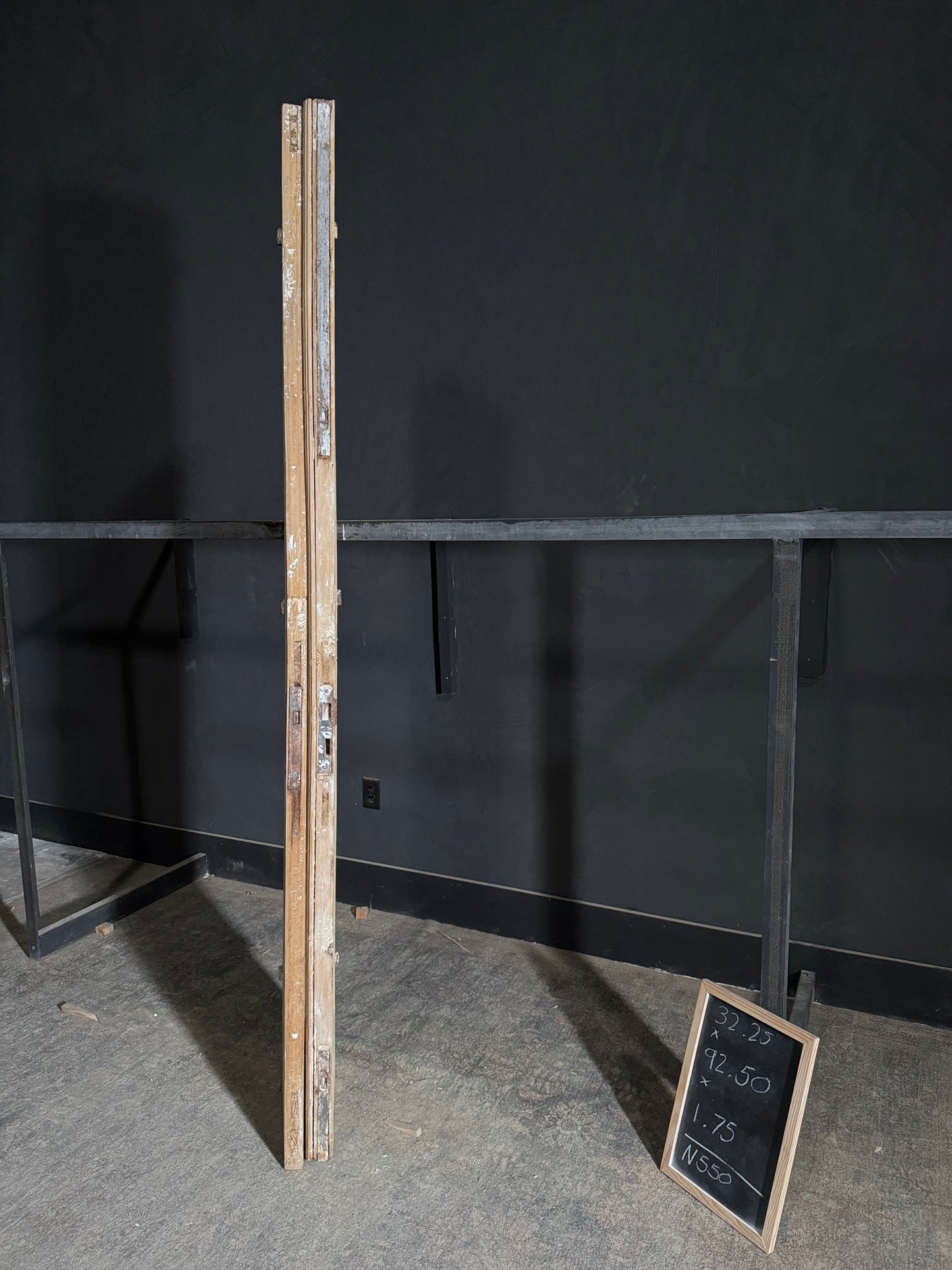 Antique 3 Panel Solid Double Doors - 32.25x92.5 - N550