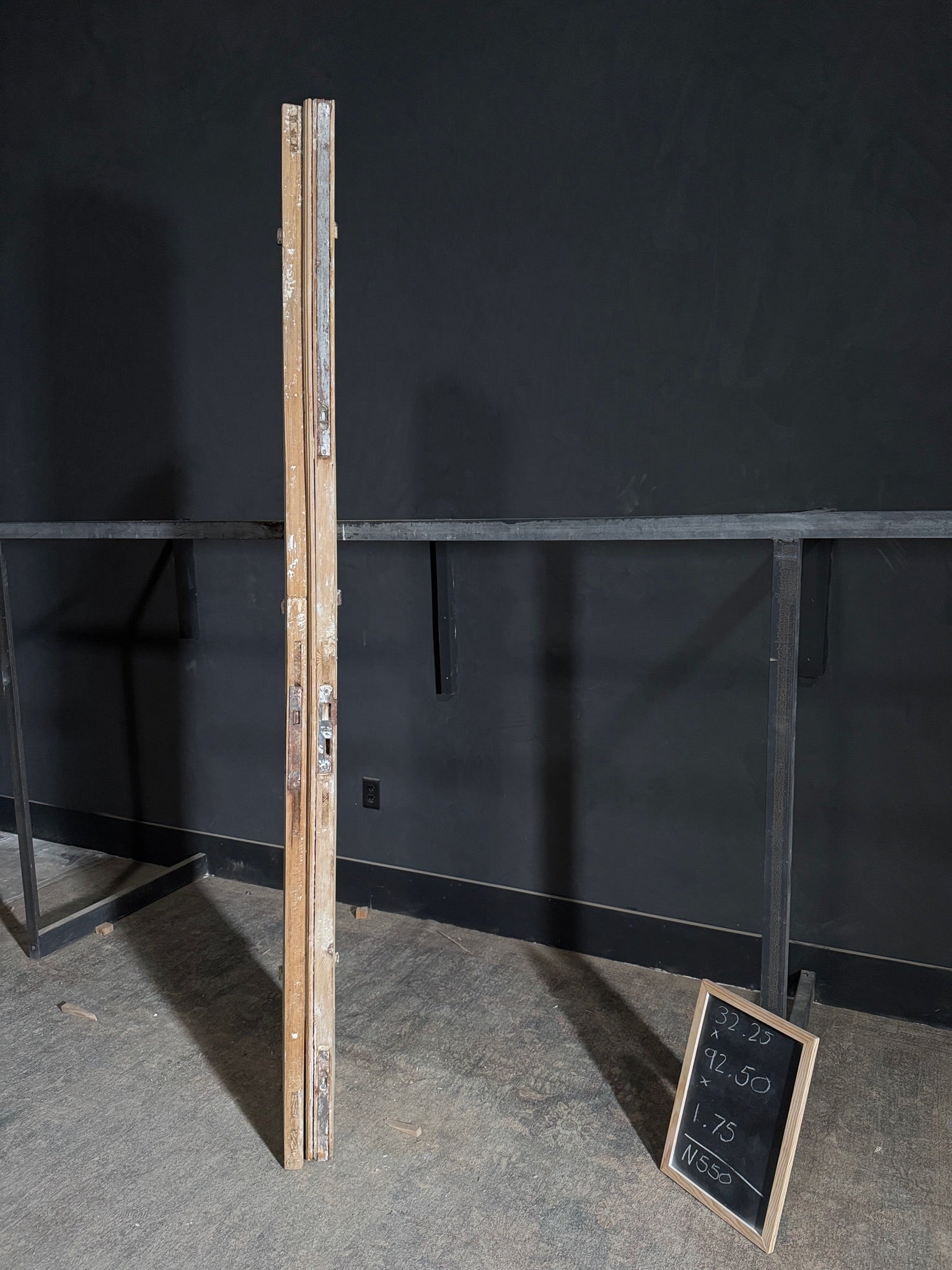 Antique 3 Panel Solid Double Doors - 32.25x92.5 - N550