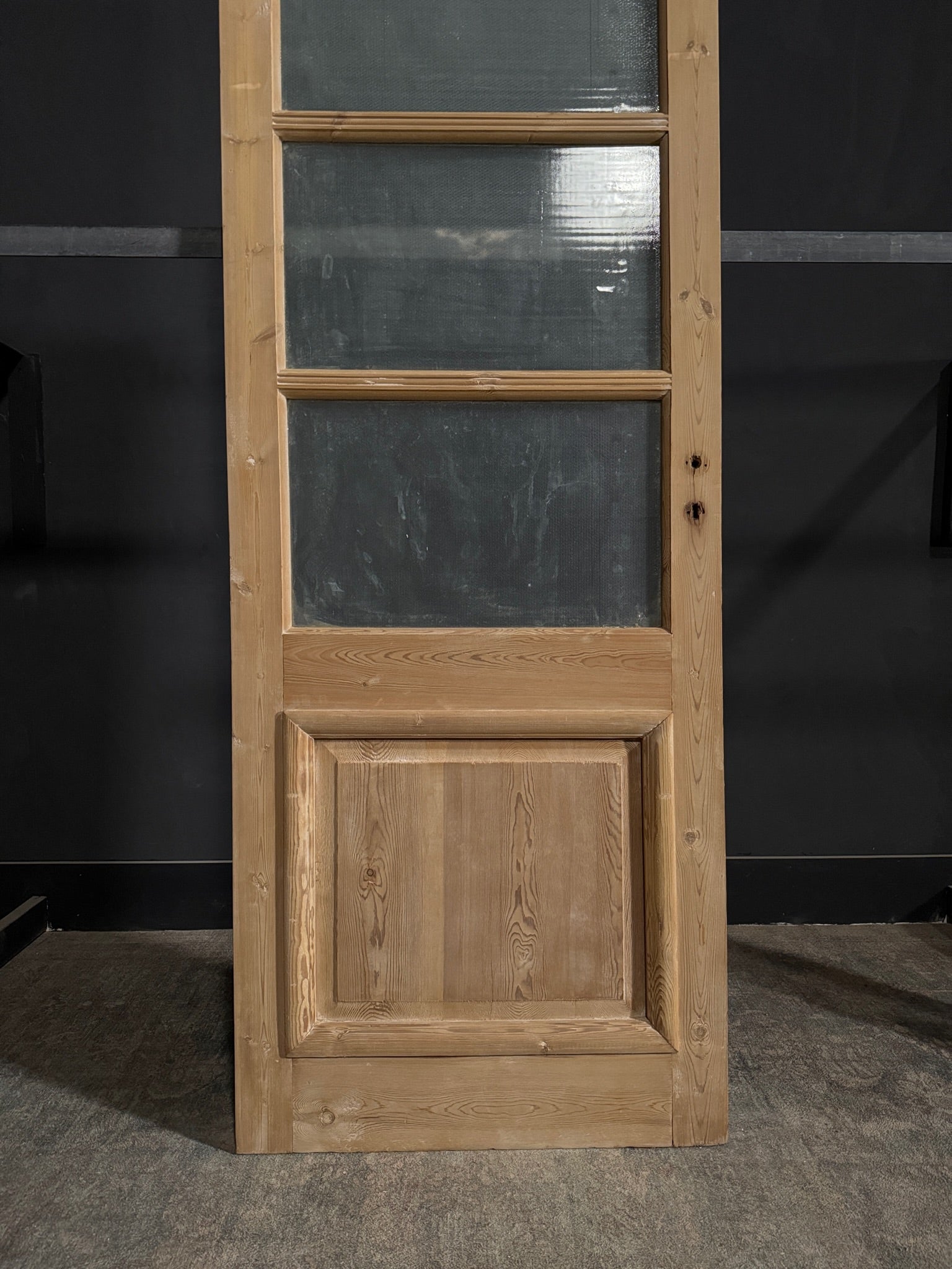 Antique Obscured Glass 3 Lite Single Door - 31.75x85.75 - N357