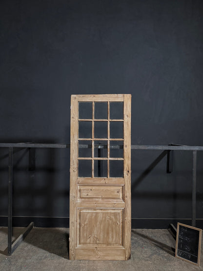 Antique Raised Panel Glass Pantry Door - 32x86.25 - N759