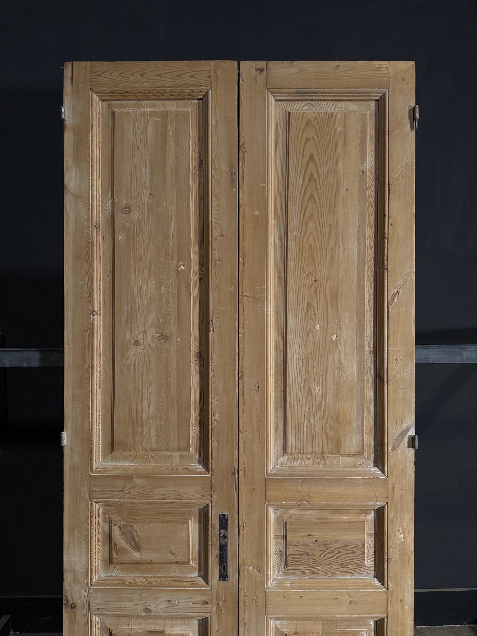 Antique 3 Panel Solid Double Doors - 39.75x92.5 - N565