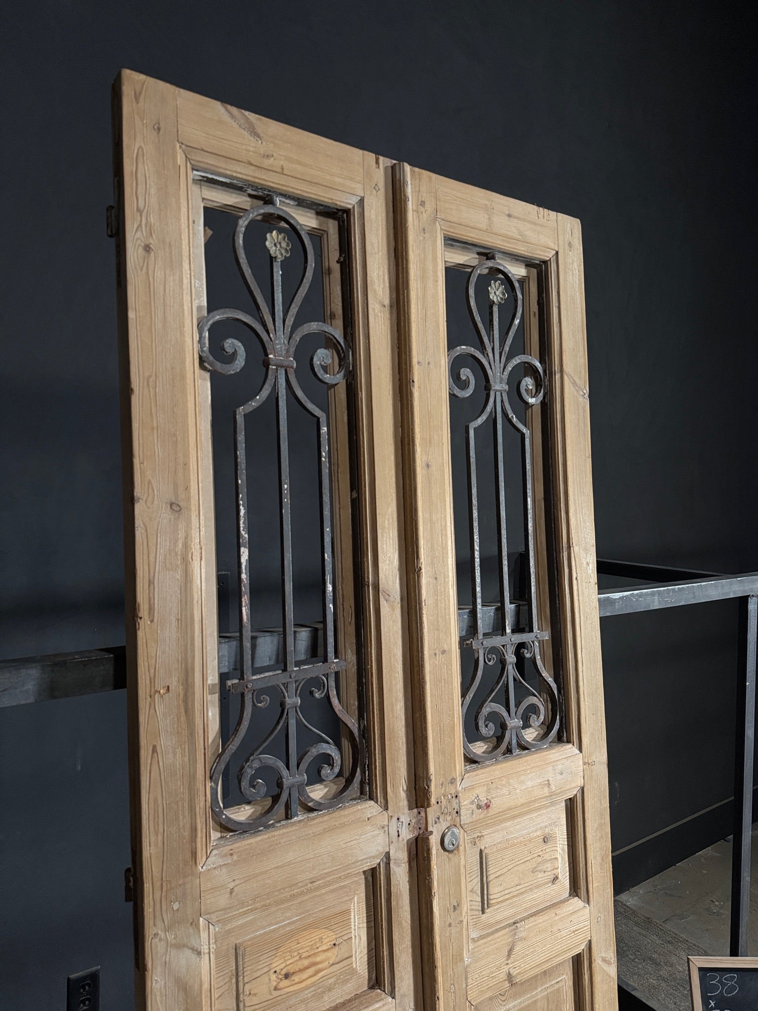 Antique Iron French Doors - 38x92 - N514