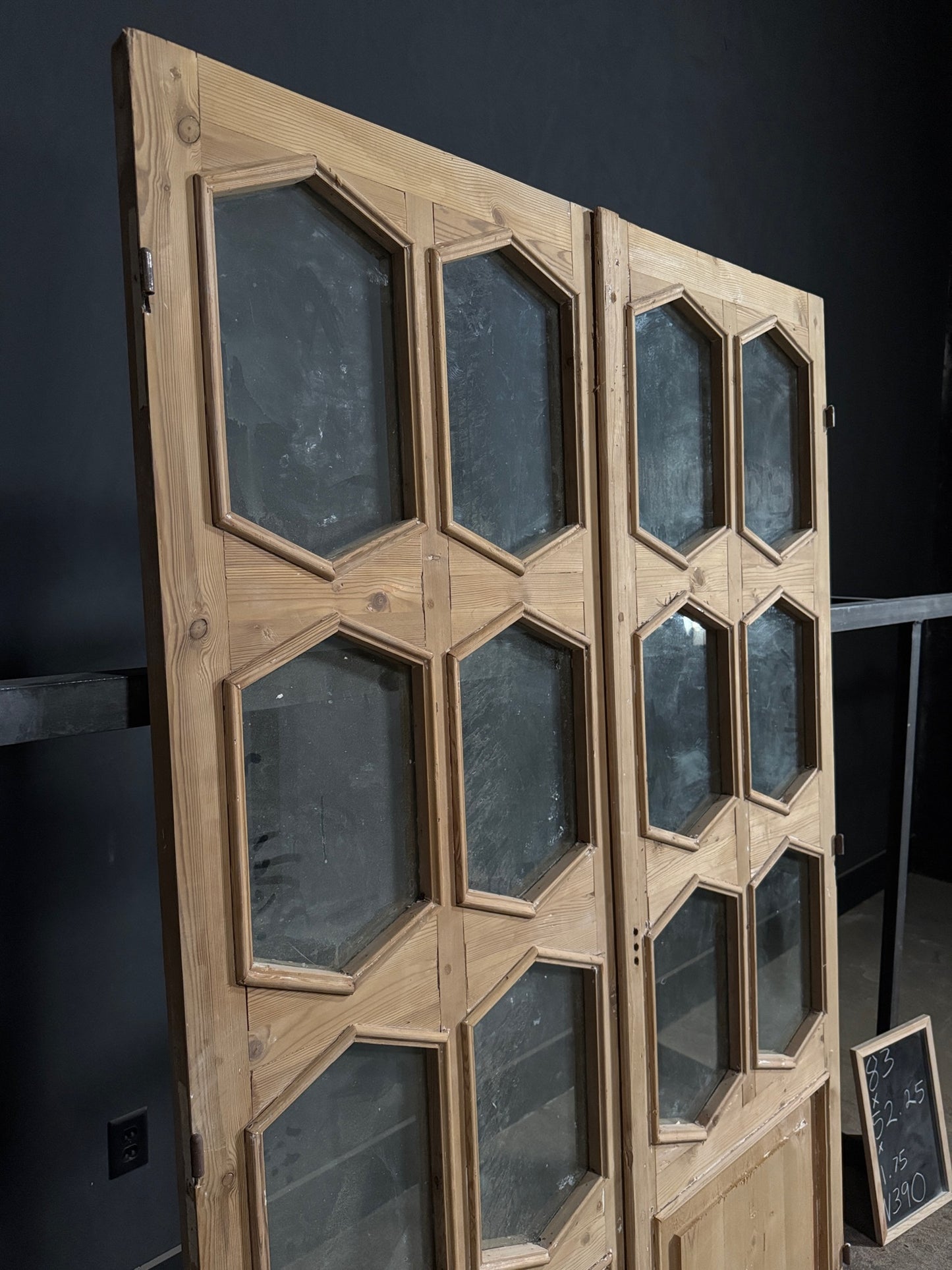 Antique Glass 6 Lite French Doors - 52.25x83 - N390
