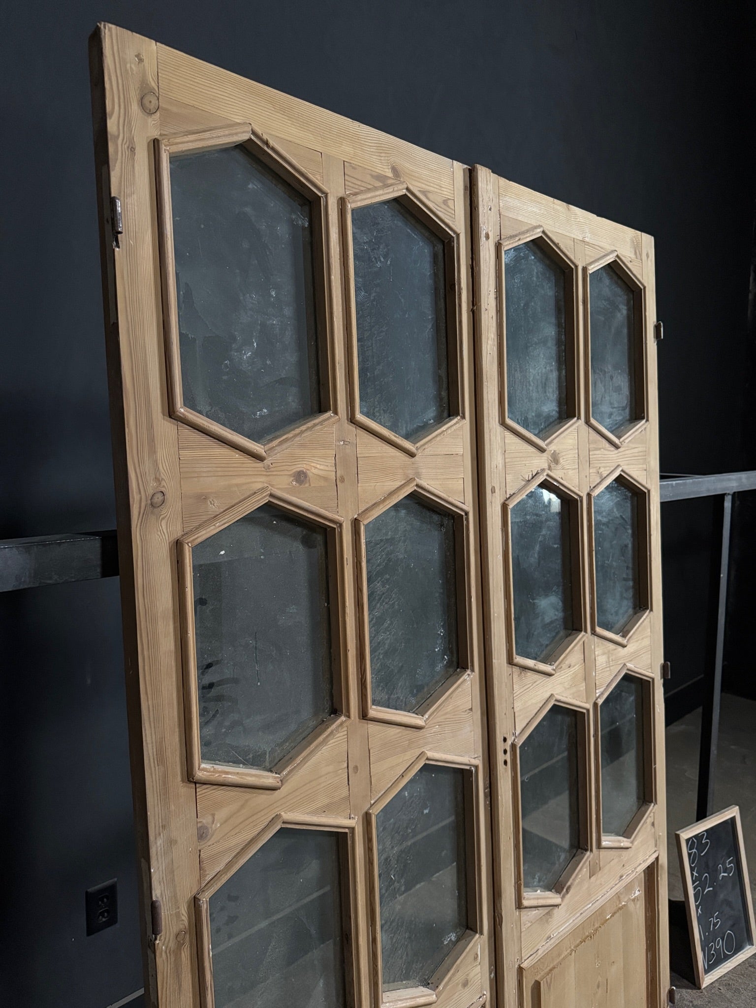 Antique Glass 6 Lite French Doors - 52.25x83 - N390