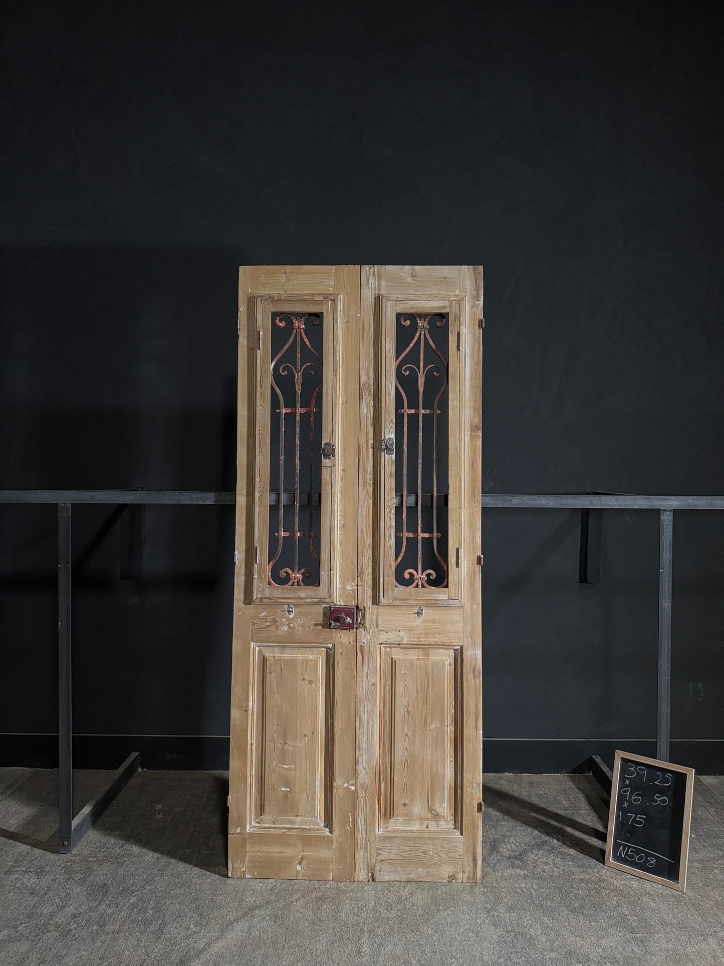 Antique Iron French Doors - 39.25x96.5 - N508