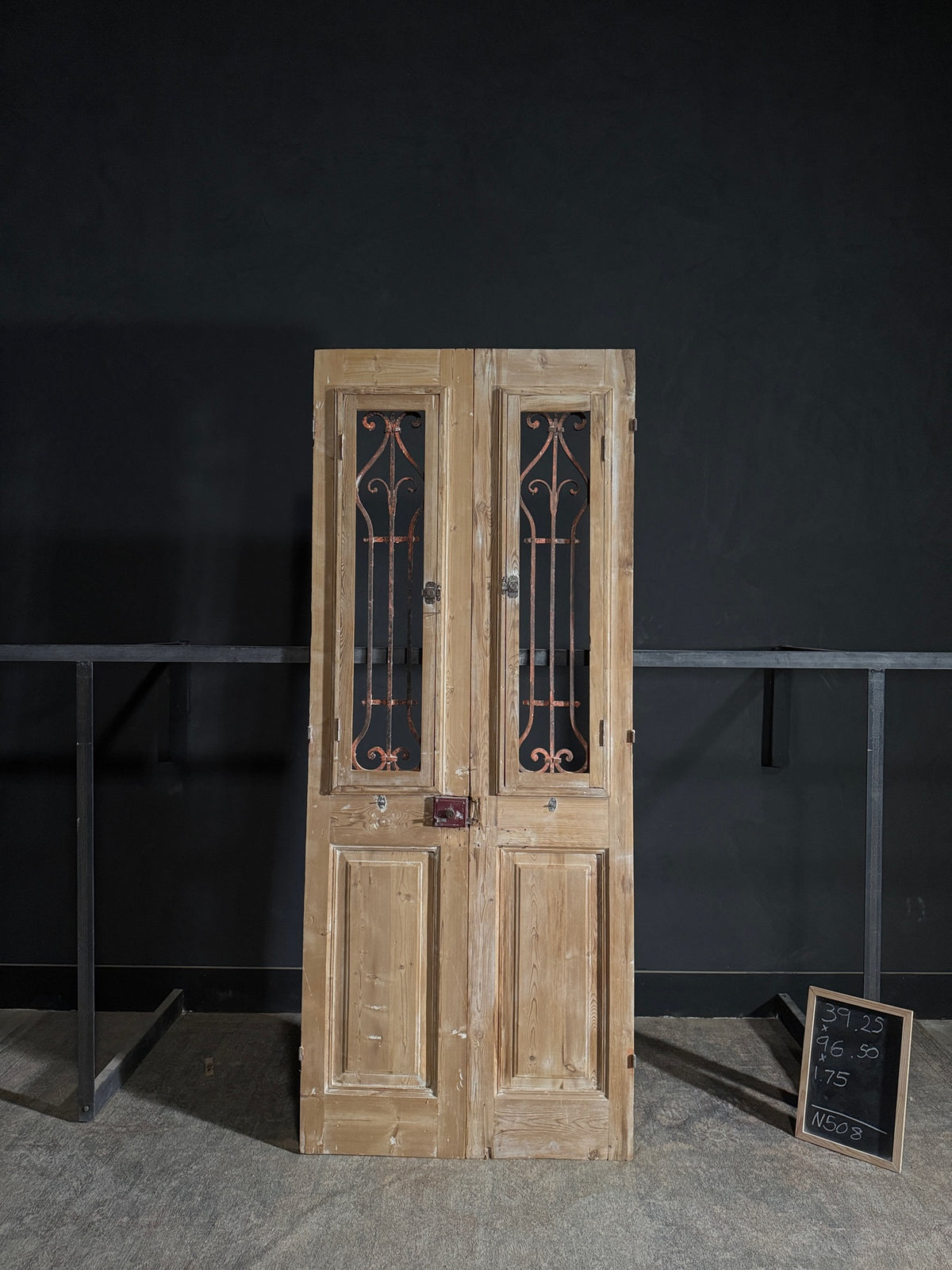Antique Iron French Doors - 39.25x96.5 - N508